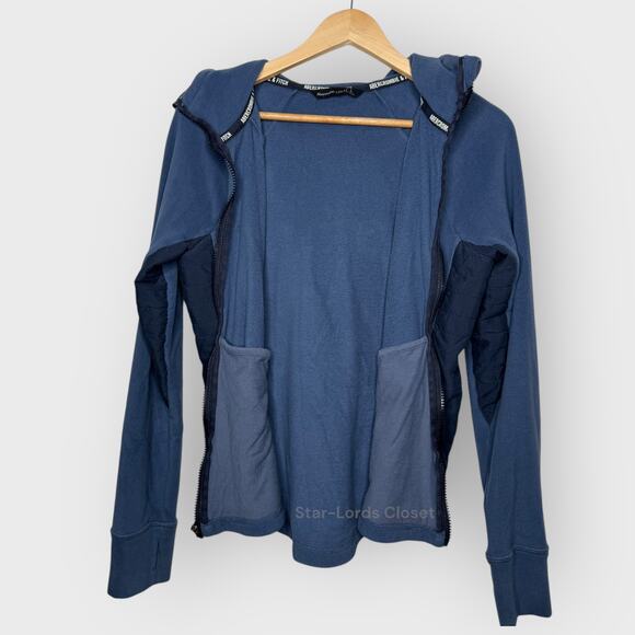 Abercrombie & Fitch Womens Fleece Zip Jacket Large Blue Colorblock Fleece Sporty - Picture 4 of 9